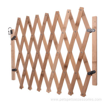 Pet Gate fence Wooden Retractable Dog Sliding Door